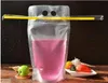 DHL GRATIS 500 STKS 450 ml Transparante Self-Sealed Plastic Beverage Bag DIY Drink Container Drinktas Fruit Juice Food Opbergtas
