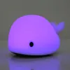 Liten Dolphin Pat LED Night Light Touch Sensor Button Light med USB-laddare lampa för badrum Sovrum Decor