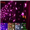 3.5m 100 sterren Multicolor LED String Strip Festival Vakantielamp Kerst Bruiloft Decoracao Gordijn Lamp EU / VS / UK / AU Plug