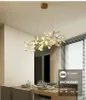 LEDモダンペンダントランプホタルブランチハングシャンデリアライトフィクスチャーホーム屋内照明ヨーロッパのロマンチックなダイニングルームベッドルームハンギングドロップライト110cm