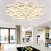 Modern fjädring LED Pendant Lamp Flower Chandelier Takljus 110V 220V Dimning för vardagsrum sovrummet