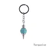 2017 pierre naturelle boule de cristal pendule porte-clés accessoires porte-clés Turquoise Lapis lazuli pour femmes printemps sac charme