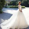 2021 тюль Красивые невесты платья мода аппликации кружева мосто декольте свадебные платья с бисером
