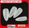 MN Novo salão DIY acrílico natural unhas dicas completa capa falso estilete pregos 500 pcs + 100 pcs unha falsa