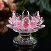 Crystal Vidro Lotus Flor Candle Candle Colunas Candelabra Centerpieces Titular Casa Decoração Decoração Bowl Castiçal