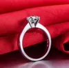 Incrível 2CT Símbolo do Coração Synthetic Diamond Ring Genuine Sólidos Sterling Silver Ring White Gold Finish