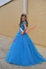 Sławny projektant Little Girl Toddler Niemowlę Baby Pageant Dresses 2019 Cap Rękawy Major Frezowanie Tulle Długie Cute Kids Birthday Party Suknia