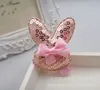 20 Teile/los Mode Niedlichen Pailletten Kaninchen Haarnadeln Solide Glitter Cartoon Bunny Haarspangen Prinzessin Ostern Kopfbedeckungen Boutique Haar Accesso9844530