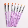 7 unids / lote Nail Art Brush Plumas Gel ULTRAVIOLETA Esmalte de Uñas Pinceles de Dibujo conjunto de Herramientas de Manicura Set Kit de Pedicura Para el Salón de Uso Doméstico