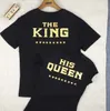 Camisetas masculinas rei rei rainha cartas engraçadas casais impressos tshirt homens homens tees hipster verão moda moda 4xl tshirt z0522