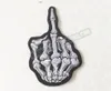 Wholesale Fashion Skull Middle Finger Embroidery Patch Motorcycle Biker Clothes Badge DIY Applique Embroidered Patch Supplier 11cm7.6cm