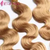 60% OFF! Honey Blonde Extensions Peruvian 10"-30" Human Hair Weave Weft #27 Color Hair Extension Body Wave Wet and Wavy 3pcs bridal