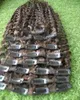 4 Dark Brown Kinky curly clip in hair extensions 9pcs african american clip in human hair extensions 100g afro kinky curly clip i3038141