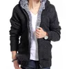 Wholesale- Jacket Men 2016 Thick Velvet Cotton Hooded Fur Jacket Mens Winter Padded Knitted all-match Casual Sweater Cardigan Coat Spring
