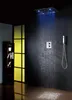 豪華なバスルームシャワー蛇口セット20インチのレインシャワー光付きの簡単なインストール埋め込みボックスサーモスタットシャワーミキサー002T-20TSL-F