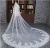 2017 Lusso RoyalCathedral Train 3 metri di lunghezza Veli da sposa Applique Bordo in pizzo con morbido tulle Veli da sposa bianchi matrimonio nobile 1343994