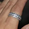 Bedövning 2016 Ny ankomst lyxig juvelrunda Klipp 925 Sterling Silver Simulerad Diamond Gemstons Pave Women Engagement Circle Ring Storlek5-11