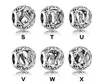 Wholesale Authentic 925 Sterling Silver Vintage Clear Letter Bead Charms Fit Pandora Women Charm Bracelets Silver Jewelry