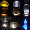 Veilleuses bouteille de vin 6 LED autocollantes, disques de dessous de verre lumineux pour bouteille d'alcool ou autre décoration en verre transparent pour fête