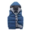 Veste hommes sans manches Veste homme hommes hiver mode manteaux décontractés homme à capuche coton rembourré hommes gilet épaississement gilet