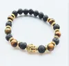 3 colori testa di Buddha braccialetti con portafortuna pietra di vulcano mini perline per uomo bracciali gioielli accessori moda donna