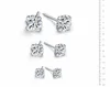 925 Sterling Silver Stud örhängen Luxur Crystal Zircon Studörhängen för män Kvinnor Elegant Noble örhängen smycken grossist