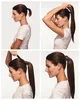 14 inch Kinky Krullend Wrap Rond Braziliaanse Maagd Haar Trekkoord Paardenstaarten Clip in Human Hair Pony Tails voor Vrouwen Zwart 1B