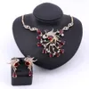 New Luxury Woman Necklace Cubic Zircon Glittering Phoenix Crystal Statement Pendant Necklaces Earring Wedding Party Jewelry Sets