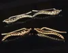 2 paren 2018 vintage sieraden prachtige gouden kleur blad oorbellen moderne mooie veer oorknopjes voor vrouwen