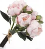 En gros Réel / Naturel PU Pivoine Bourgeons bouquet de mariage mariée Tenant fleur mariée main tenir fleurs maison ornement décoratif livraison gratuite