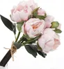 Real / Natural Touch Pu Peony Buds Boeket Bruiloft Bruid Holding Bloem Bruids Hand Hold Bloemen Home Decoratieve Ornament