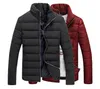 Parkas en duvet pour hommes vente en gros-2021 veste d'hiver hommes marque Parka homme vêtements col montant fermeture éclair épais matelassé vestes manteau goutte 1