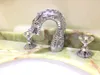 YENI krom renk katı pirinç banyo 8 "yaygın 3 delik ejderha lavabo lavabo Bataryası Mikser dokunun Güverte üstü kristal kolları