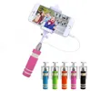 Hot Foldable Super Mini Wired Selfie Stick Handheld Extendable Monopod wired shutter Handle Compatible with cell phone