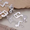 Top Sale Music 925 Silver Plate Charm Armband 20x1.4cm dfmwb242, Kvinnors Sterling Silver Plated Smycken Armband