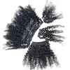 Clip boucly boucly mongol dans les extensions de cheveux 100g 7 pcs 4C pince à cheveux humains en extensions couleur naturelle
