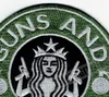 Grossistförsäljning GUN Kaffe broderad järn-på-lapp Taktisk militär märke Alla plagg Väst Ryttare Patch DIY Applikation Broderi Patch