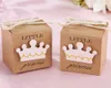 Princess или Prince Candy Box Kraft Paper Baby Душевые подарочные коробки свадебные вечеринки украшения Faovrs желтый цвет новый