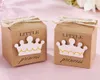 Księżniczka Lub Prince Candy Box Papier Kraft Baby Prysznic Pudełka Prezent Wedding Party Decoration Faovrs Żółty Kolor Nowy