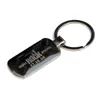 Personalised engraved metal keychains rectangle shape key ring chrome plated silver black color #KW001 FREE SHIPPING