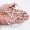 Veel groothandel 5 stks heren sieraden groot 4 '' 100mm roestvrij staal hoog gepolijst heidense wicca satanische aanbidding pentagram hanger grote hete verkoop