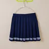 Uniforme coreana per ragazze Cosplay a pieghe Gonna carina studentessa di scuola giapponese a vita alta 4XL Minigonna blu scuro