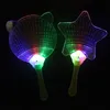 Mode LED Chinese Hand Fan Plastic Kleurrijke Licht Up Knipperende Kinderen Speelgoed Kostuum Partij Decoratie Advertentie Gift ZA3494