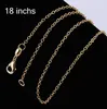 Haute qualité 18K plaqué or chaînes colliers mode 1MM 18 pouces "O" chaîne fit bricolage pendentif en laiton collier bijoux fins pour femmes filles