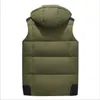 Herrvästar grossist- mens anka ner väst huva varm chaleco hombre 5xl solid vinter gilet casual dachable hatt ärmlös wais guin22