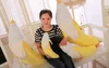long peeling banana pillow cushion cute plush toy doll decorative pillow for sofa or car creative home furnishing cushion309S