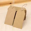 100 styck brun kraftpapper Taggar spetsskalldjur huvudetikett Bagagebröllop Not + String DIY blank pris hänga tagg Kraft present hängande tagg