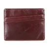 Rfid bloquant mince carte d'identité portefeuille pour hommes rouge marron Crazy Horse cuir porte-carte de crédit 2017 Vintage Designer étui pour carte d'identité