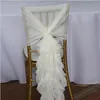 2017 Lien Pour Crème Organza Ruffles Avec Ruban Rose Romantique Belle Chaise Sash Chaise Couvre Décorations De Mariage Fournitures