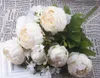 Tipo-2 5 bouquet artificiale Peonia fatta a mano di fiore in stile rurale Gamme per la casa da sposa Decorazione di bouquet